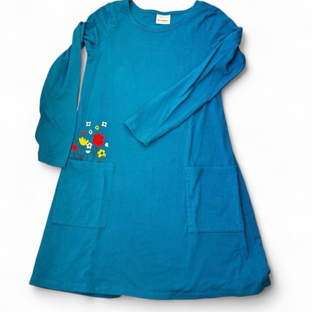 Hanna Andersson Teal Blue dress  Like new!